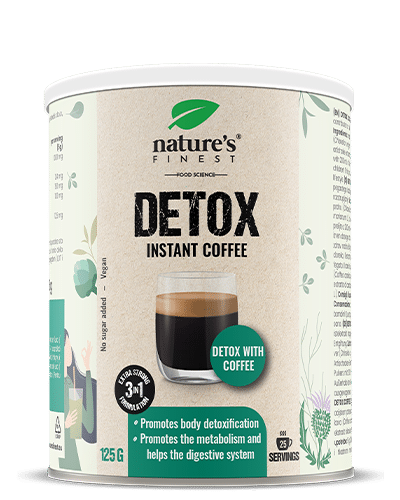 Detox Coffee , Detox Gewichtsverlust , Verbesserte Verdauung , Energie , Mariendistel, Artischocke, Chlorella , Premium Arabica , 125g