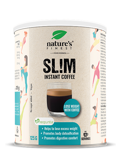 Slim Coffee , Abnehm-Kaffee , Kontrolle Von Heißhunger , Neopuntia™ , Entfernung Von Fett Und Zucker , Premium Arabica , Kein Zuckerzusatz , 125g