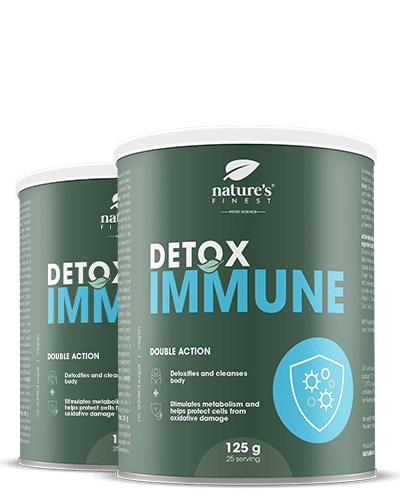 Detox Immune 1+1 GRATIS , Natürlicher Immunverstärker Mit Mariendistel, Artischocke, Chlorella, Ingwer, Zink, Vitamin C , 250g