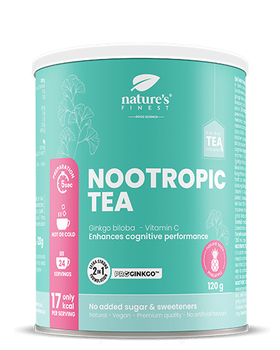 Nootropic Tea , Funktioneller Tee , Unterstützung Für Gehirn Und Gedächtnis , Ginkgo Biloba Tee , ProGinkgo™ , Bio , Vegan , Natürliche Kräuter , 120g