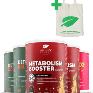 2x Detox Belly Burn + 2x Metabolism Booster Extreme + Vitamin D3 + Vitamin C + NF bag Paket